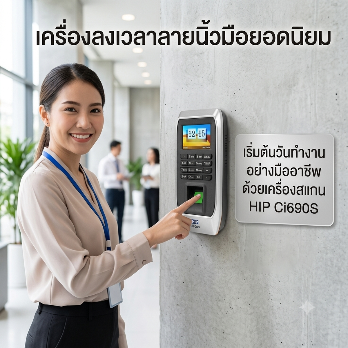 คู่มือการใช้งาน HIP Ci690S เพิ่มพนักงาน ลบพนักงาน ตั้งเวลา ตั้งค่า Admin และเชื่อมต่อ IP